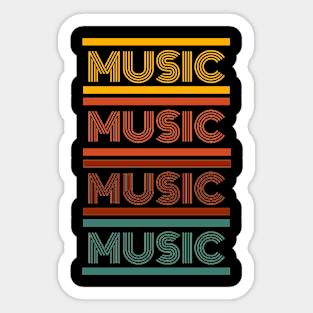 Colorful Music Retro Musician Design Sticker